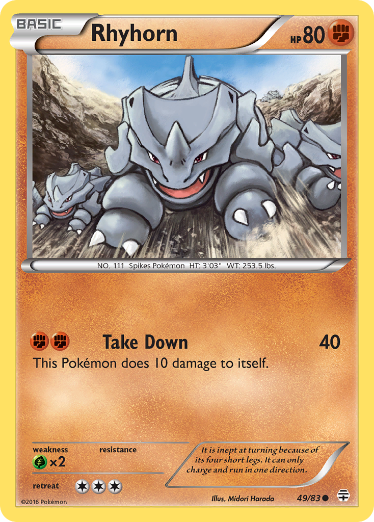 Rhyhorn (49/83) [XY: Generations] | Cracking-Singles