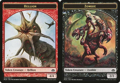 Zombie // Hellion Double-sided Token [Planechase Anthology Tokens] | Cracking-Singles