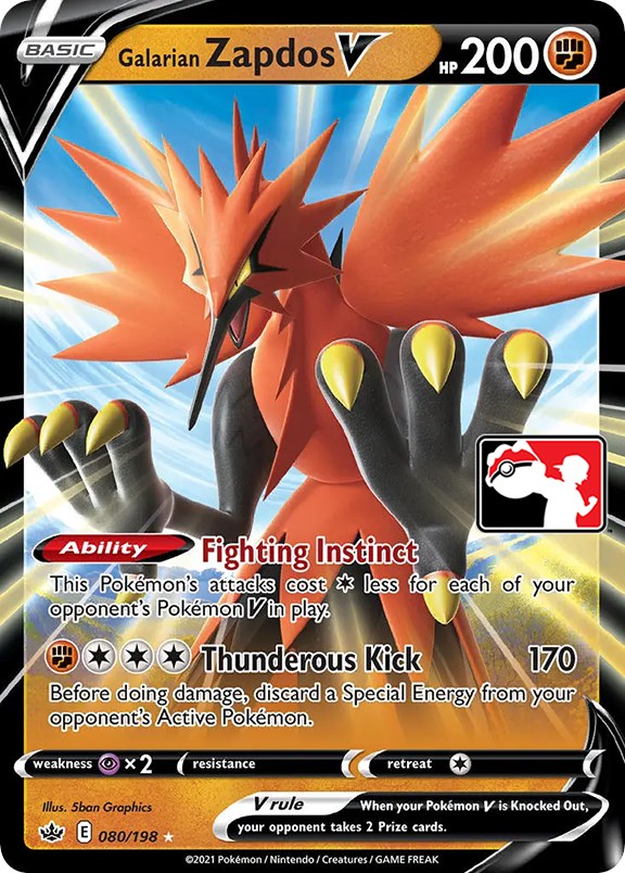 Galarian Zapdos V (080/198) [Prize Pack Series One] | Cracking-Singles