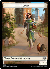 Human // Spirit Double-Sided Token [Phyrexia: All Will Be One Commander Tokens] | Cracking-Singles