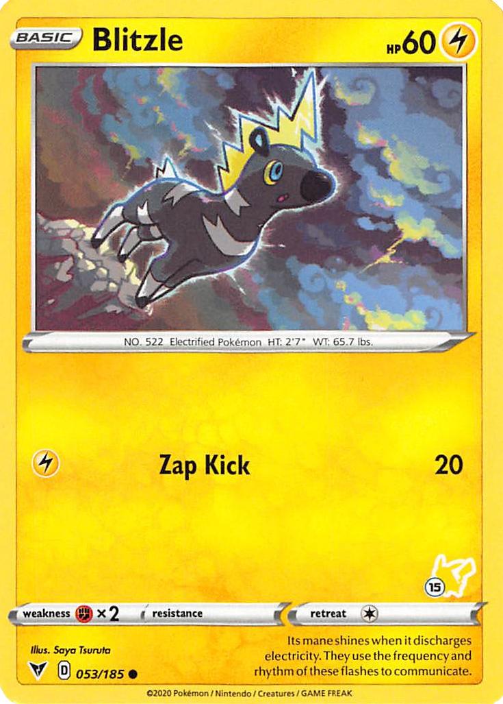 Blitzle (053/185) (Pikachu Stamp #15) [Battle Academy 2022] | Cracking-Singles