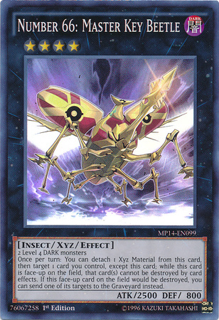 Number 66: Master Key Beetle [MP14-EN099] Super Rare | Cracking-Singles