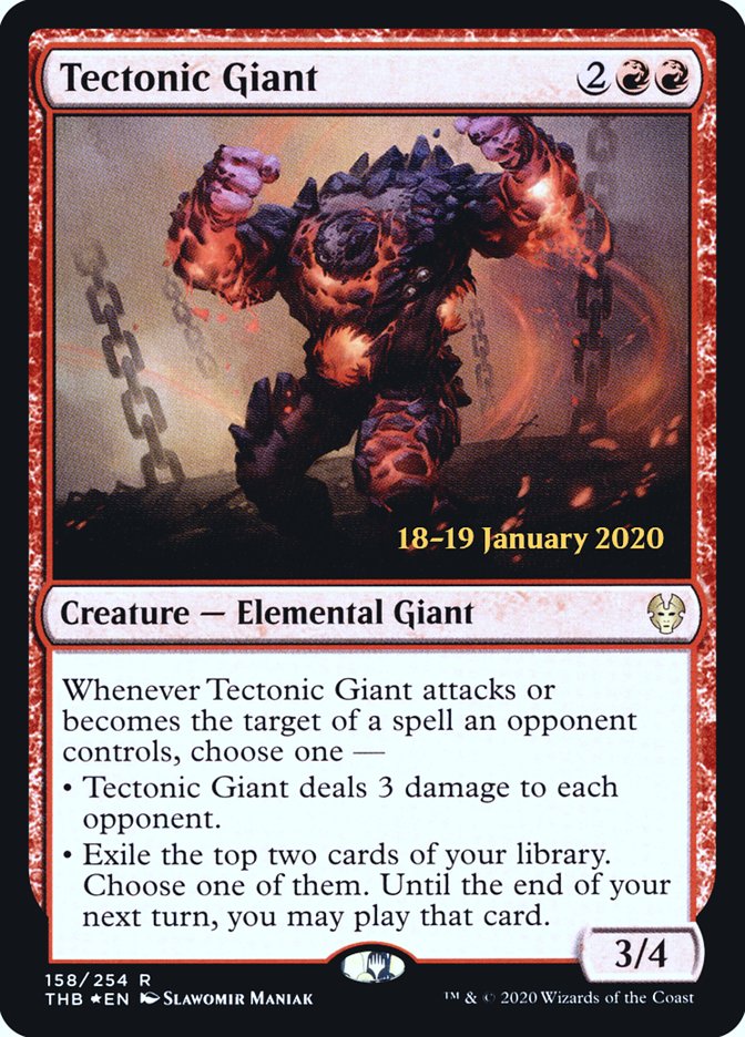 Tectonic Giant [Theros Beyond Death Prerelease Promos] | Cracking-Singles