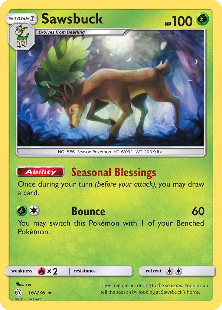 Sawsbuck (16/236) [Sun & Moon: Cosmic Eclipse] | Cracking-Singles