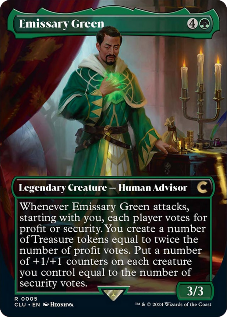 Emissary Green (Borderless) [Ravnica: Clue Edition] | Cracking-Singles