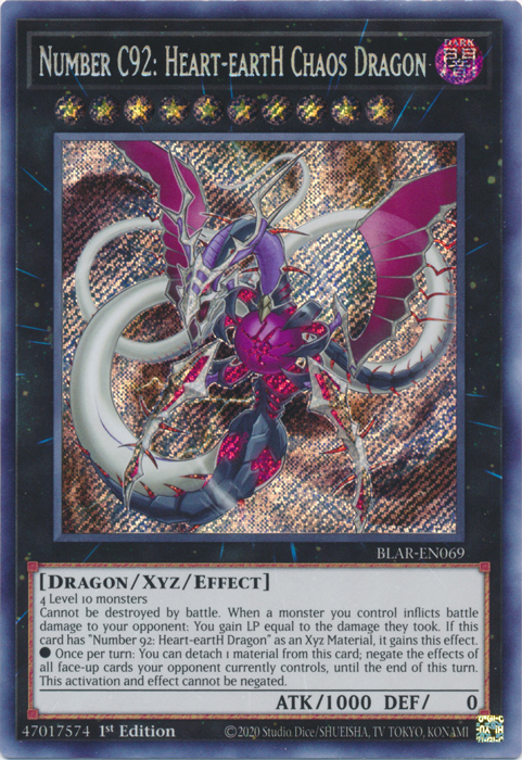 Number C92: Heart-eartH Chaos Dragon [BLAR-EN069] Secret Rare | Cracking-Singles