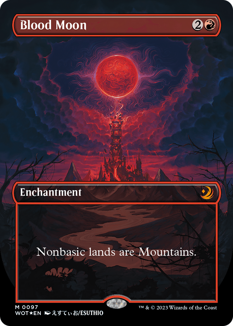 Blood Moon (Anime Borderless) (Confetti Foil) [Wilds of Eldraine: Enchanting Tales] | Cracking-Singles