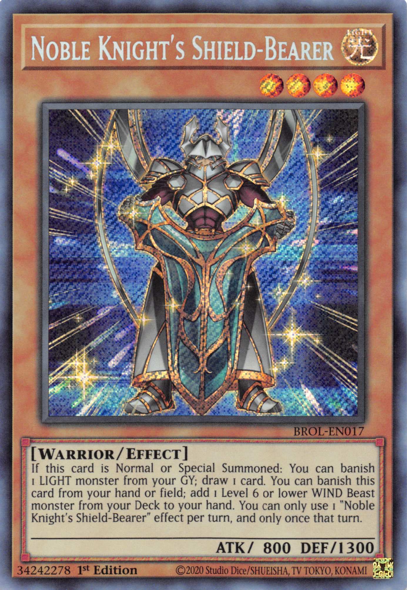 Noble Knight's Shield-Bearer [BROL-EN017] Secret Rare | Cracking-Singles