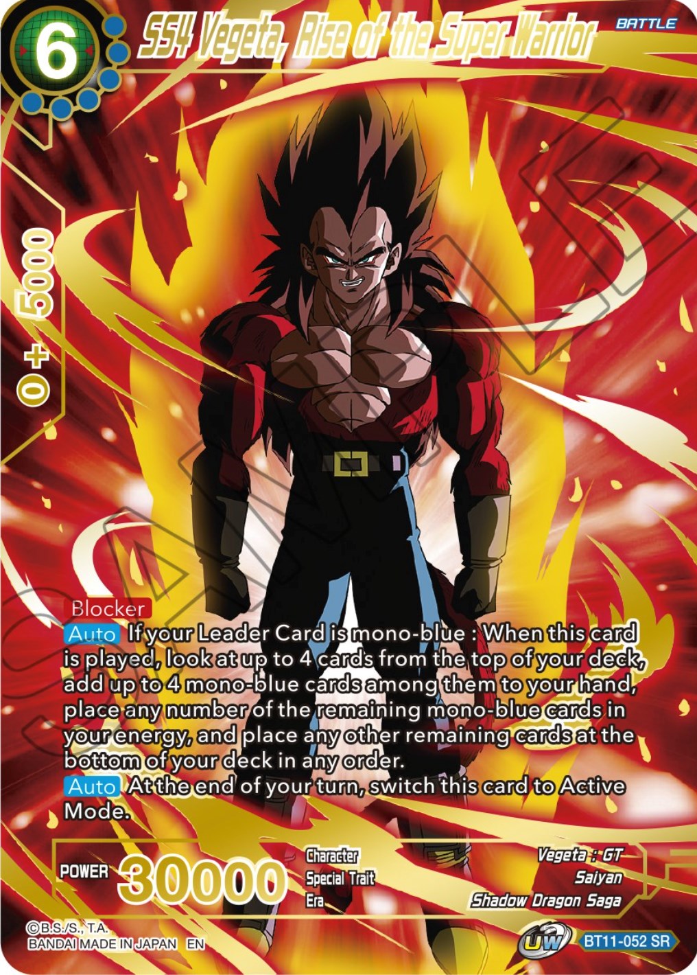 SS4 Vegeta, Rise of the Super Warrior (BT11-052) [Theme Selection: History of Vegeta] | Cracking-Singles