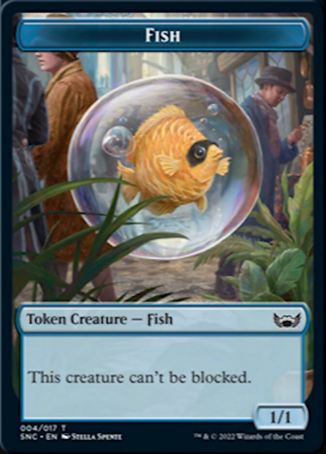 Fish // Spirit Double-sided Token [Streets of New Capenna Tokens] | Cracking-Singles