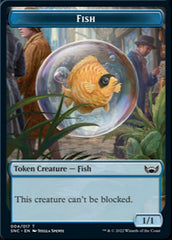 Clue // Fish Double-sided Token [Streets of New Capenna Commander Tokens] | Cracking-Singles