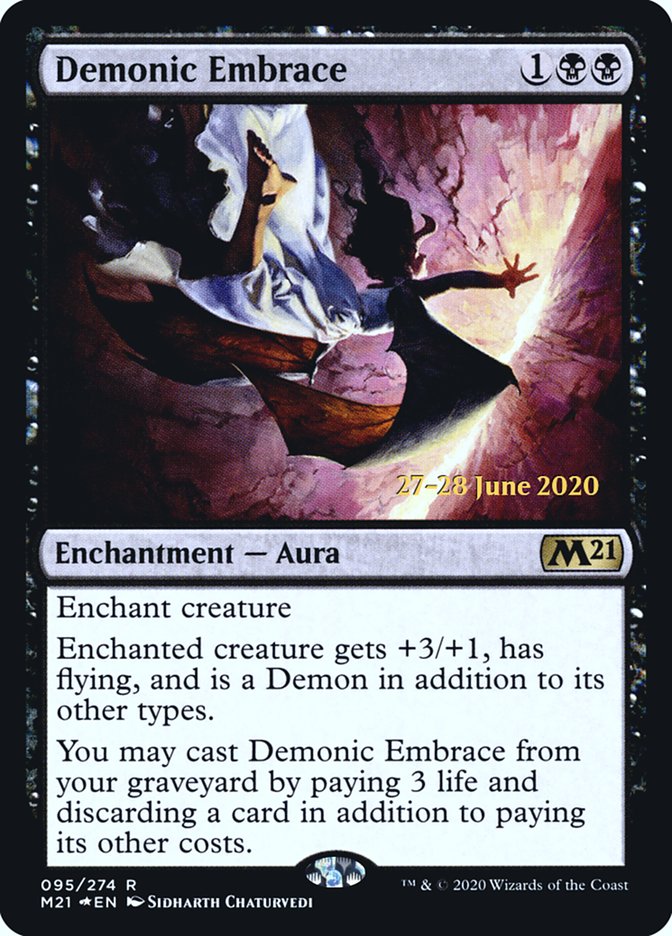 Demonic Embrace  [Core Set 2021 Prerelease Promos] | Cracking-Singles