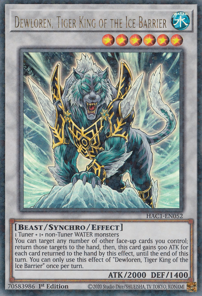 Dewloren, Tiger King of the Ice Barrier (Duel Terminal) [HAC1-EN052] Parallel Rare | Cracking-Singles