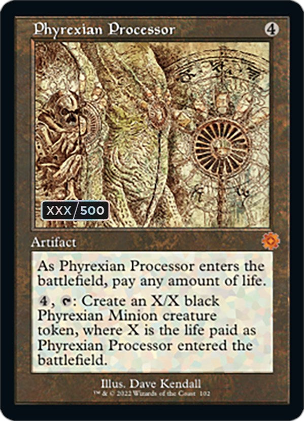 Phyrexian Processor (Retro Schematic) (Serial Numbered) [The Brothers' War Retro Artifacts] | Cracking-Singles