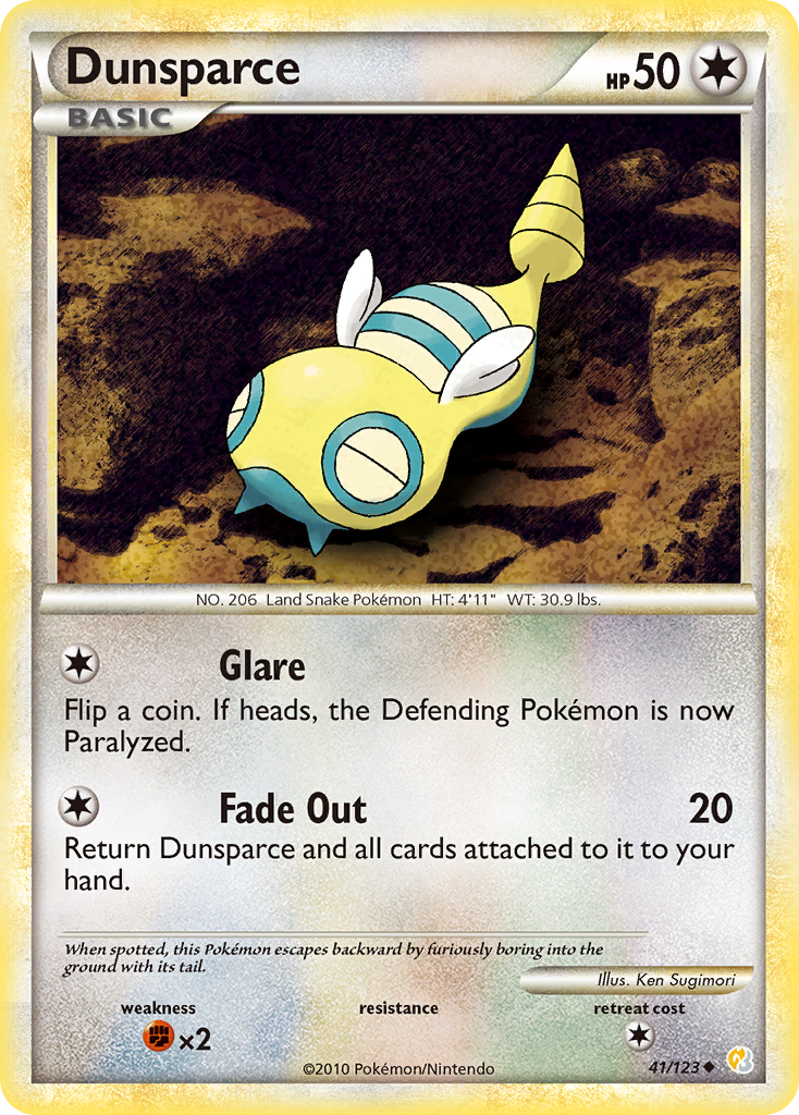 Dunsparce (41/123) [HeartGold & SoulSilver: Base Set] | Cracking-Singles