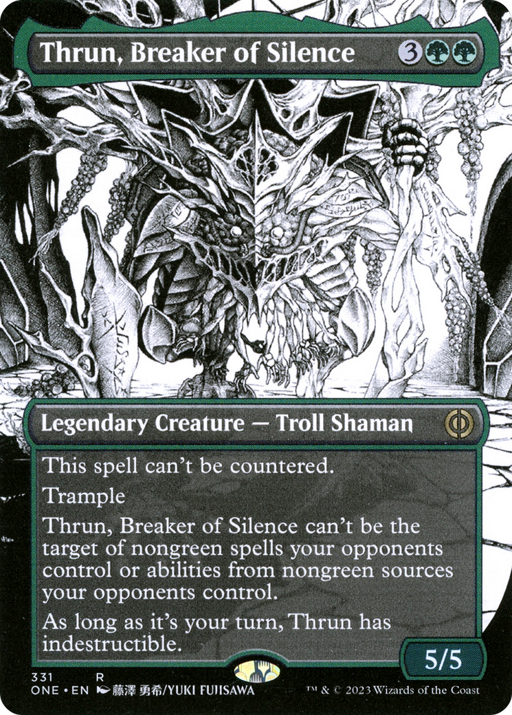 Thrun, Breaker of Silence (Borderless Manga) [Phyrexia: All Will Be One] | Cracking-Singles