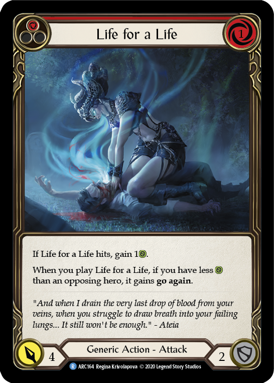 Life for a Life (Red) [ARC164] Unlimited Edition Rainbow Foil | Cracking-Singles