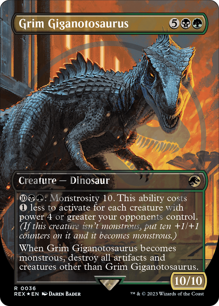 Grim Giganotosaurus Emblem (Borderless) [Jurassic World Collection Tokens] | Cracking-Singles