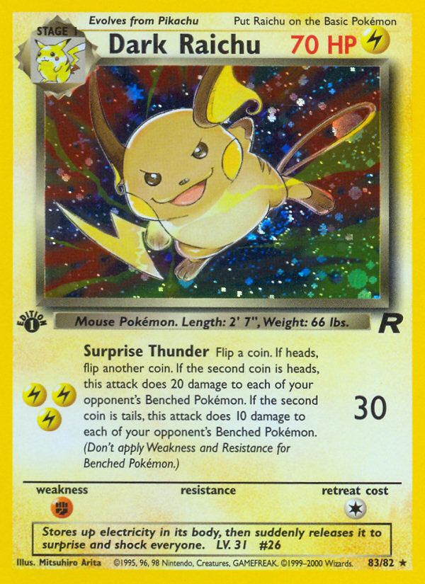 Dark Raichu (83/82) [Team Rocket 1st Edition] | Cracking-Singles