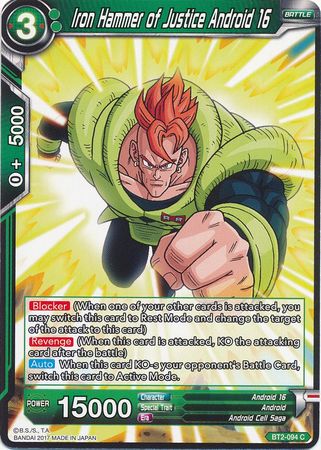 Iron Hammer of Justice Android 16 [BT2-094] | Cracking-Singles