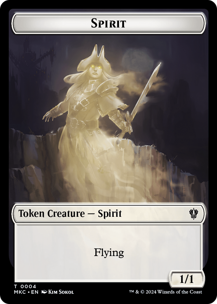 Spirit // Phyrexian Germ Double-Sided Token [Murders at Karlov Manor Commander Tokens] | Cracking-Singles