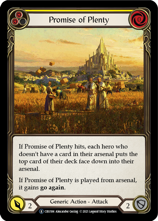 Promise of Plenty (Yellow) (Rainbow Foil) [CRU184-RF] Unlimited Rainbow Foil | Cracking-Singles