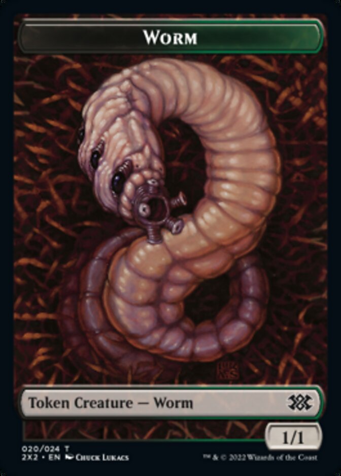 Worm // Soldier Double-sided Token [Double Masters 2022 Tokens] | Cracking-Singles