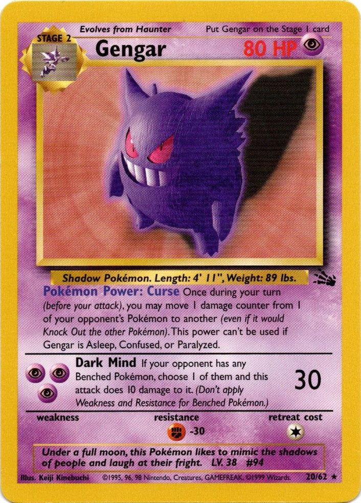 Gengar (20/62) [Fossil Unlimited] | Cracking-Singles