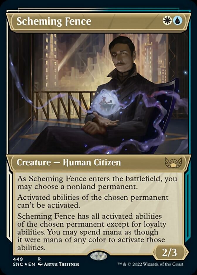 Scheming Fence (Showcase Art Deco Foil Etched) [Streets of New Capenna] | Cracking-Singles