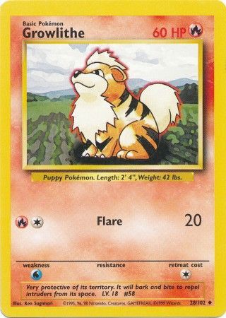 Growlithe (28/102) [Base Set Unlimited] | Cracking-Singles