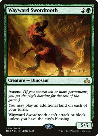 Wayward Swordtooth [Rivals of Ixalan Promos] | Cracking-Singles