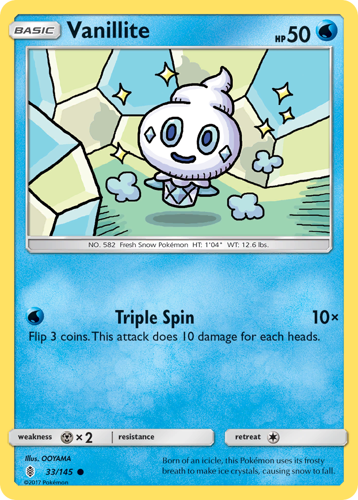 Vanillite (33/145) [Sun & Moon: Guardians Rising] | Cracking-Singles