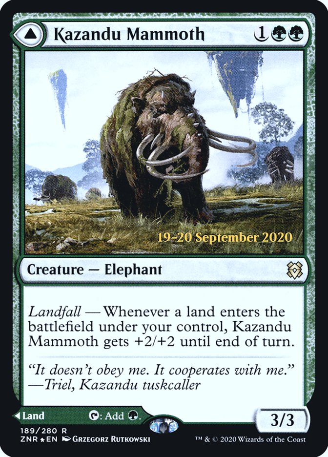 Kazandu Mammoth // Kazandu Valley  [Zendikar Rising Prerelease Promos] | Cracking-Singles