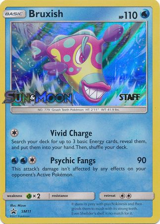 Bruxish (SM11) (Staff Prerelease Promo) [Sun & Moon: Black Star Promos] | Cracking-Singles