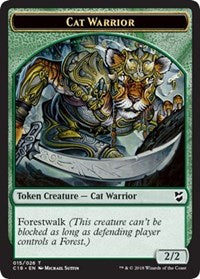 Cat Warrior // Elemental Double-sided Token [Commander 2018 Tokens] | Cracking-Singles