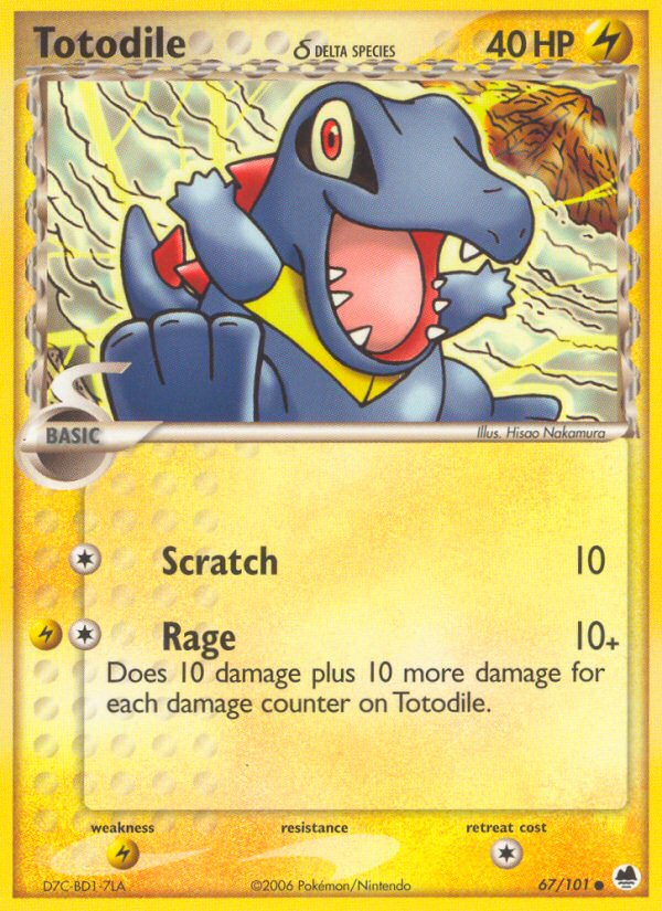 Totodile (67/101) (Delta Species) [EX: Dragon Frontiers] | Cracking-Singles