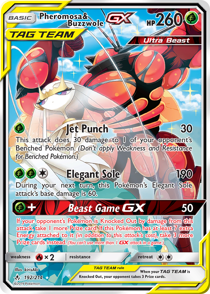 Pheromosa & Buzzwole GX (192/214) [Sun & Moon: Unbroken Bonds] | Cracking-Singles