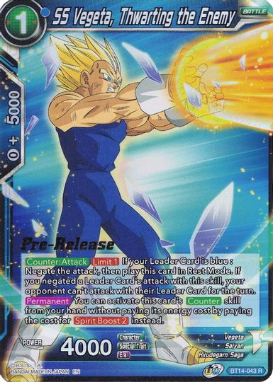 SS Vegeta, Thwarting the Enemy (BT14-043) [Cross Spirits Prerelease Promos] | Cracking-Singles