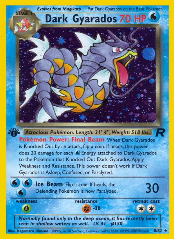 Dark Gyarados (8/82) [Team Rocket 1st Edition] | Cracking-Singles