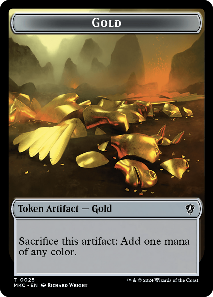 Gold // Treasure Double-Sided Token [Murders at Karlov Manor Commander Tokens] | Cracking-Singles