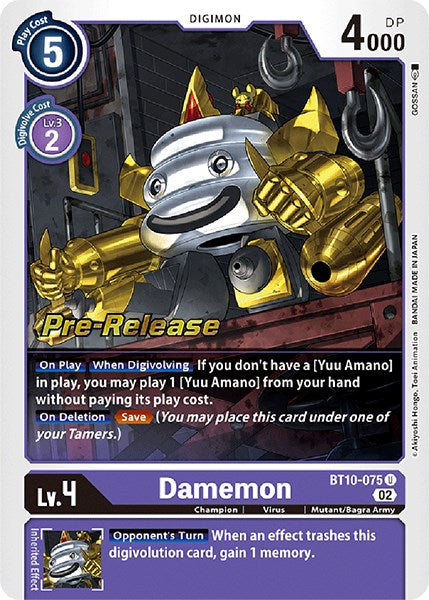 Damemon [BT10-075] [Xros Encounter Pre-Release Cards] | Cracking-Singles