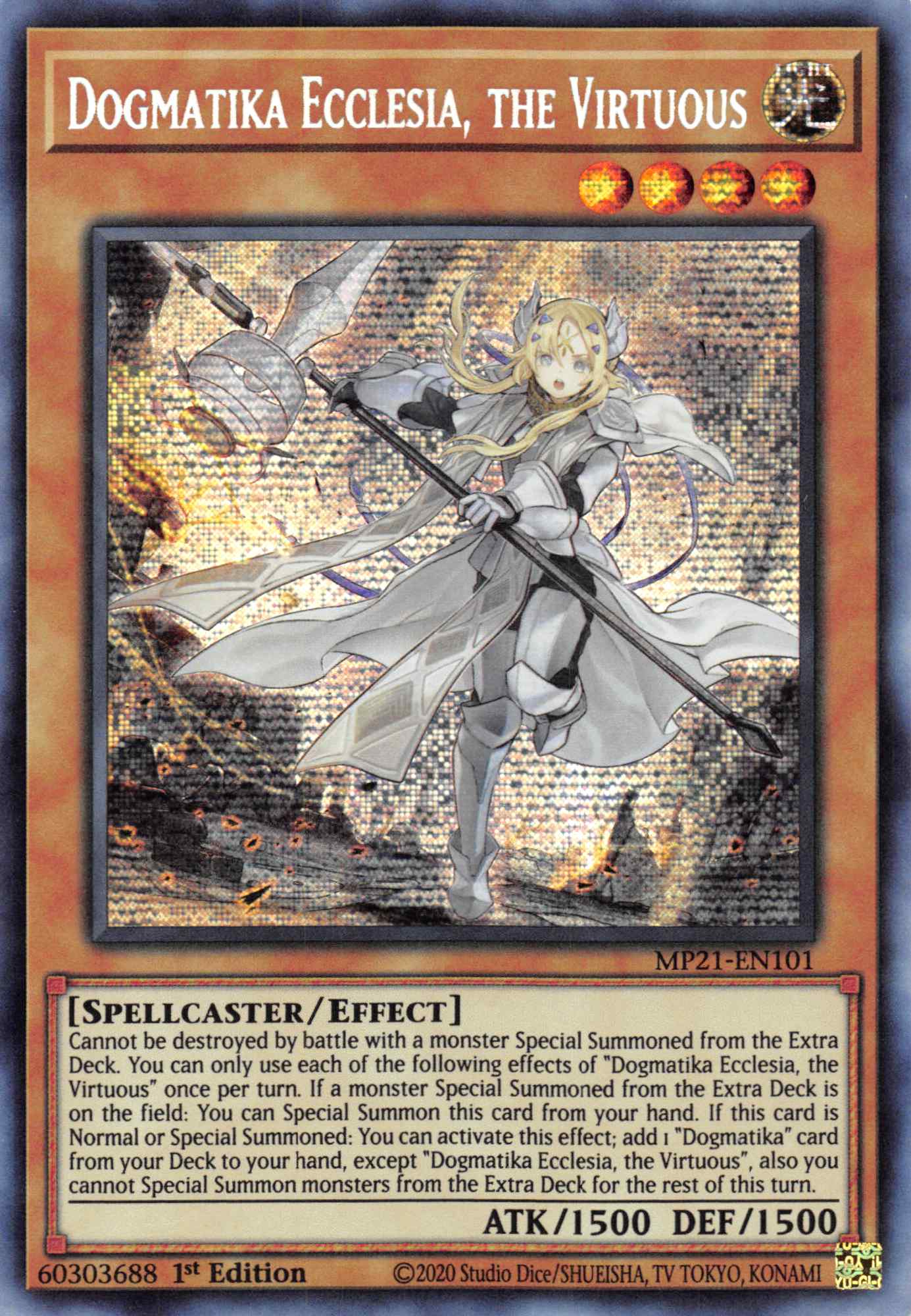 Dogmatika Ecclesia, the Virtuous [MP21-EN101] Prismatic Secret Rare | Cracking-Singles