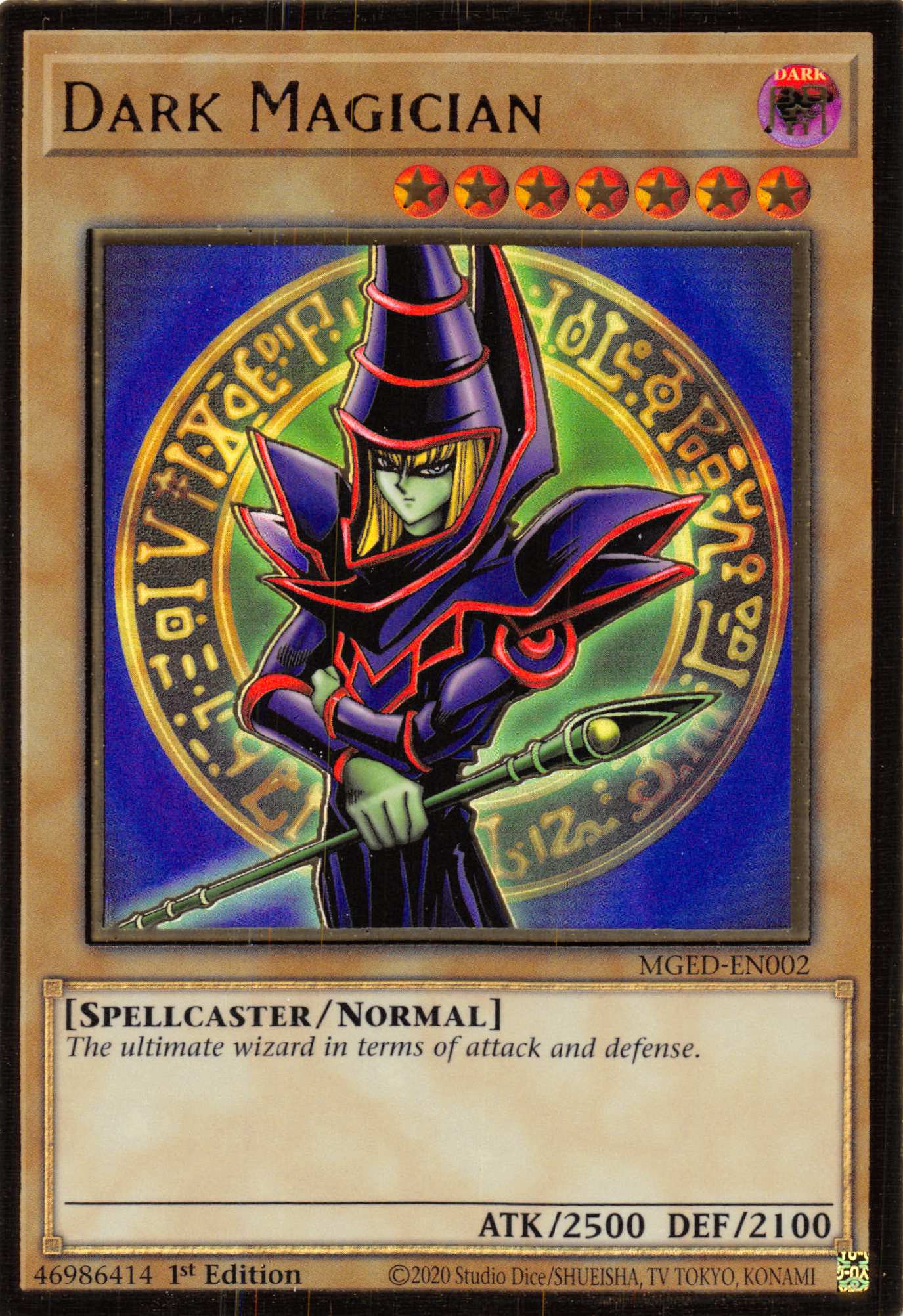 Dark Magician (Alternate Art) [MGED-EN002] Gold Rare | Cracking-Singles