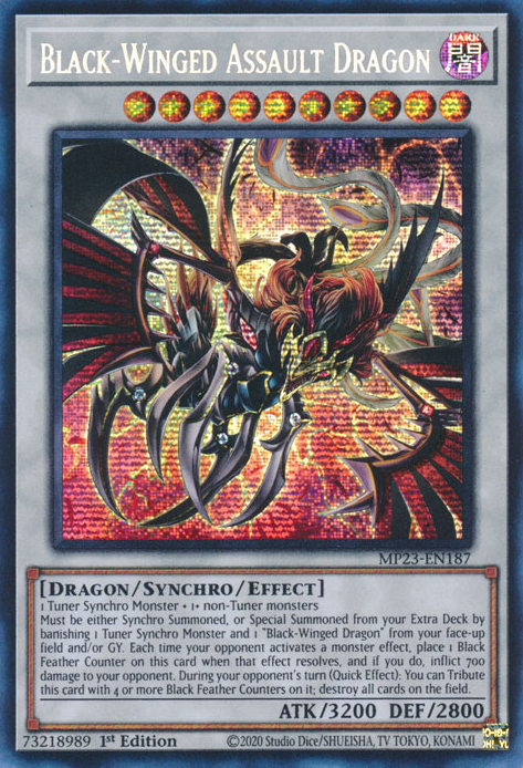 Black-Winged Assault Dragon [MP23-EN187] Prismatic Secret Rare | Cracking-Singles