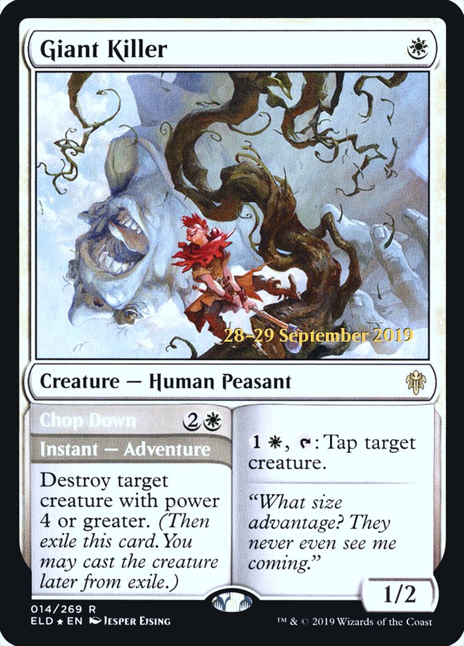 Giant Killer // Chop Down  [Throne of Eldraine Prerelease Promos] | Cracking-Singles