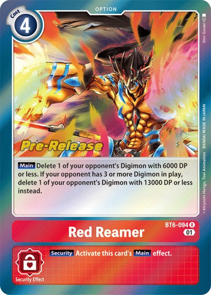 Red Reamer [BT6-094] [Double Diamond Pre-Release Cards] | Cracking-Singles