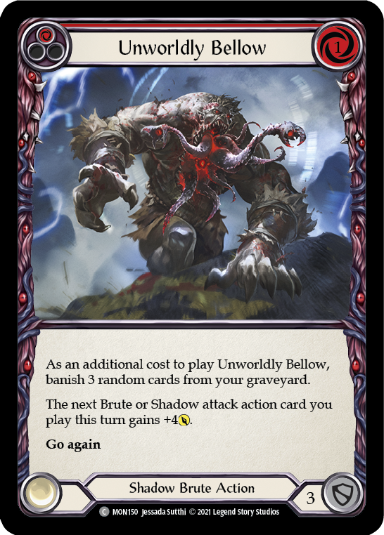 Unworldly Bellow (Red) [MON150-RF] 1st Edition Rainbow Foil | Cracking-Singles