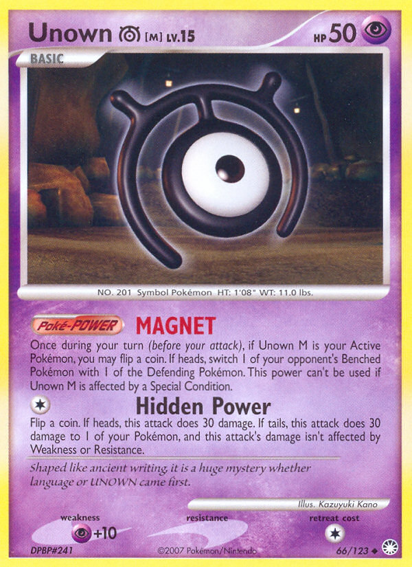 Unown M (66/123) [Diamond & Pearl: Mysterious Treasures] | Cracking-Singles