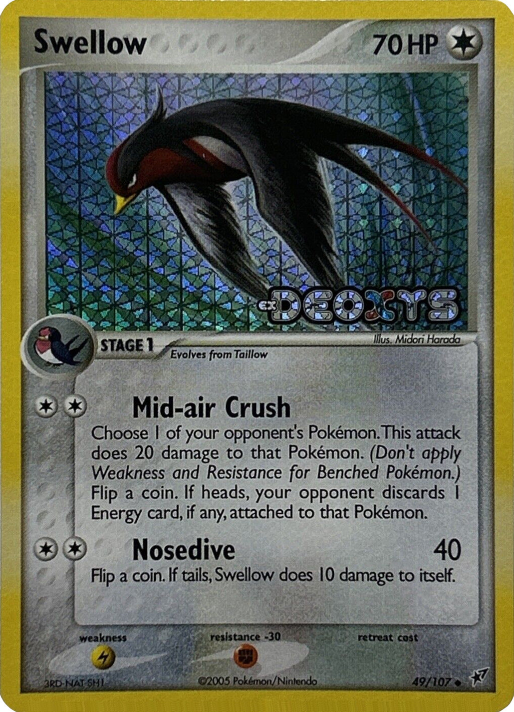 Swellow (49/107) (Stamped) [EX: Deoxys] | Cracking-Singles