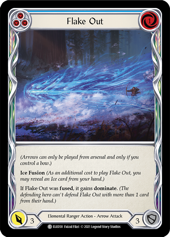 Flake Out (Blue) [ELE058] (Tales of Aria)  1st Edition Rainbow Foil | Cracking-Singles